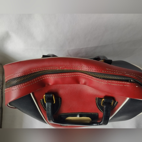 Vintage Clark "Naugahyde" Red Black Bowling Ball Bag Mid Century Chicago Retro - Picture 9 of 13